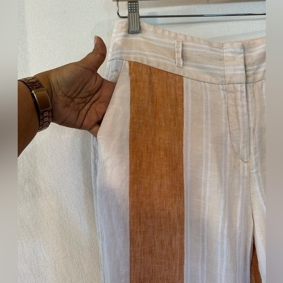 Anthropologie White and Tan Wide Leg Pants - Picture 9 of 12